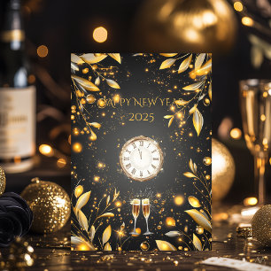 Invitación Cuenta Regresiva de Nochevieja Elegante Carbón y D