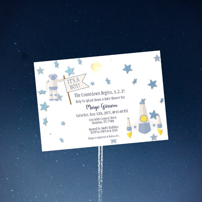 Invitación Cuenta regresiva para bebé espacial | Fiesta de re (Subido por el creador)