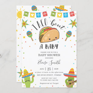 Invitación Cuente Kawaii Taco 'sobre la Fiesta del Bebé Baby 
