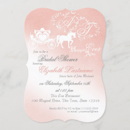 Invitación Cuento de hadas Carrito Bridal Shower Pink
