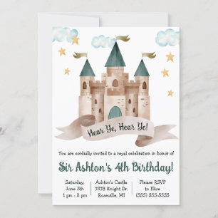 Invitación Cuento de hadas, castillo, caballero, fiesta temát