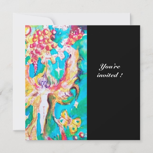 Invitación CUENTO DE HADAS DE UVA 1 negro (Anverso)