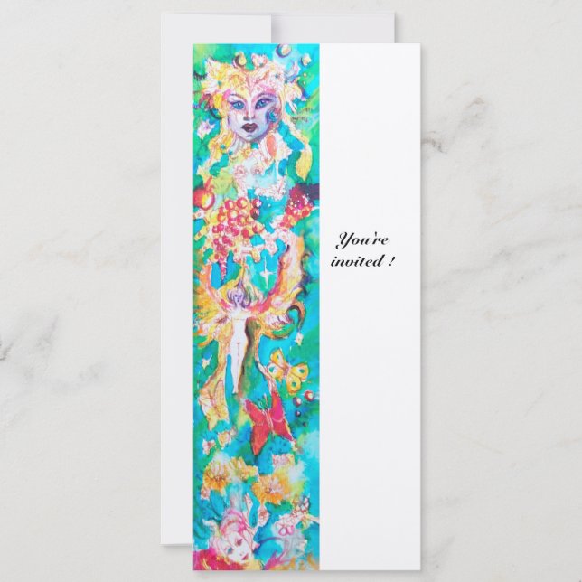 Invitación CUENTO DE HADAS DE UVA 8 dorado metálico (Anverso)