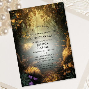Invitación Cuento de Hadas de Verano Bosque Encantado Quincea