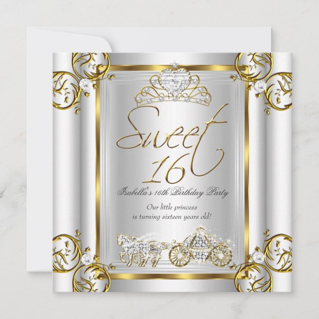 Invitación Cuento de Hadas Dulces 16 Cumpleaños 16º Aniversar (Anverso)