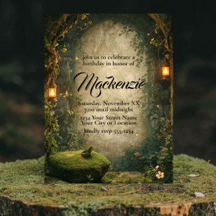 Invitación Cuento de Hadas Encantado Rana de Pantano y Linter