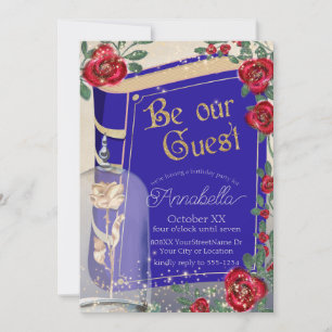 Invitación Cuento de Hadas Glamuroso de La Bella y la Bestia