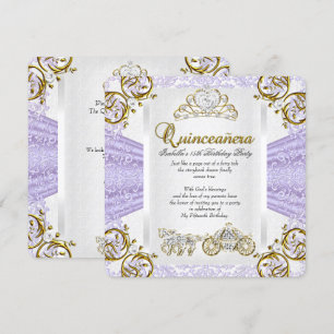 Invitación Cuento de Hadas Lavanda Quinceañera Cumpleaños 15 