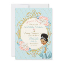 Cuento de Hadas Princesa Real Rosa Chica Aqua Étni