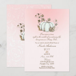 Invitación Cuento de Hadas Rosa Blanco Calabaza Nupcial