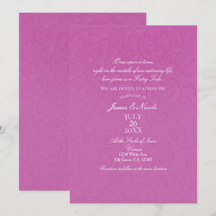 Invitación Cuento de Hadas Rosa Princesa Berry Damask Boda