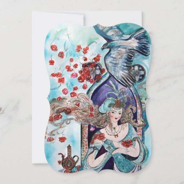 Invitación CUENTO DE HADAS TURCO Destellos de oro azul turque (Anverso)