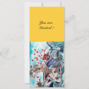 Invitación CUENTO DE HADAS TURCO ,rojo azul blanco amarillo b