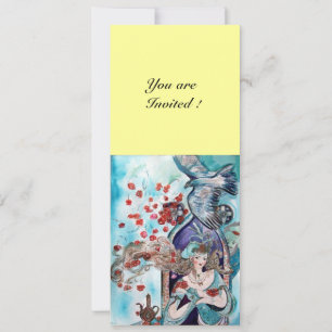 Invitación CUENTO DE HADAS TURCO ,rojo azul blanco amarillo b