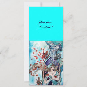 Invitación CUENTO DE HADAS TURCO ,rojo azul blanco brillante