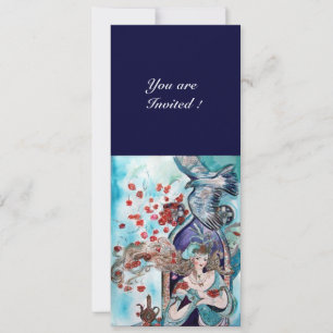 Invitación CUENTO DE HADAS TURCO ,rojo brillante azul blanco 