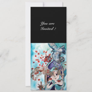 Invitación CUENTO DE HADAS TURCO ,rojo brillante azul blanco