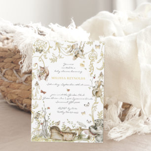 Invitación Cuento Fiesta de Bienvenida al Bebé en el Bosque