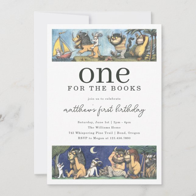 Invitación Cuento Salvaje Aventura del Primer Cumpleaños (Anverso)