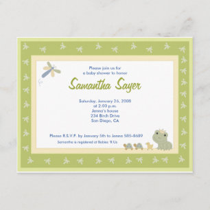 Invitación Cuentos de escarcha Frog Prince Baby Shower 4.25 x