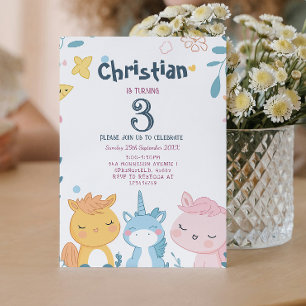 Invitación Cuentos de hadas y lindos animales Fiesta de cumpl