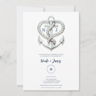 Invitación Cuerda de Ancla del Corazón Náutico Compromiso Cos