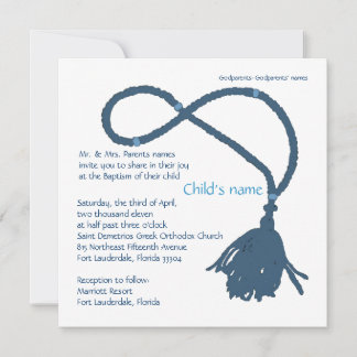 Invitación cuerda de oración azul