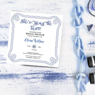 Invitación Cuerda Náutica Ella está Anudando la Fiesta de Des
