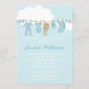 Invitación Cuerda para tender la ropa Baby Shower