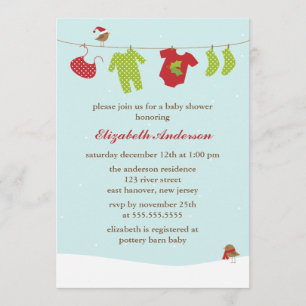 Invitación Cuerda para tender la ropa Baby Shower del