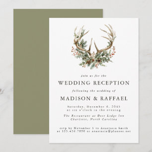 Invitación Cuerno de Ciervo Recepción de Boda Rústica de Invi