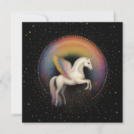 Invitación Cuerno Galáctico Estrellas de Colores de Arcoíris