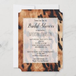 Invitación Cuero de vaca marrón occidental negro crema