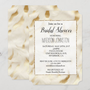 Invitación Cuero de vaca occidental blanco dorado
