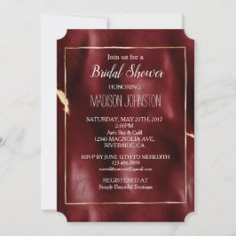 Invitación Cuero de Vaca Suroeste Rojo Intenso