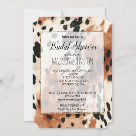 Invitación Cuero de Vaquera Marrón Occidental Crema Animal