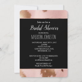 Invitación Cuero de vaquera rosa dorado rubor