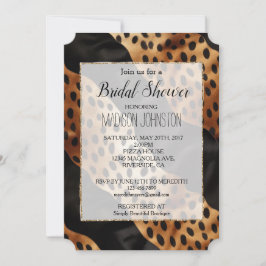 Invitación Cuero marrón chic negro occidental