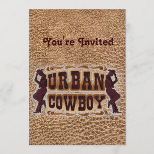 Invitación Cueros de cuero natural de occidente Cowboy urbano