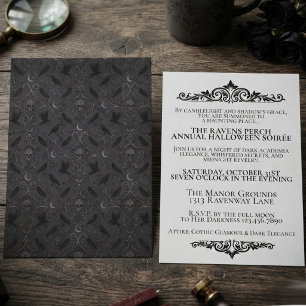 Invitación Cuervo barroco de ónix temperamental