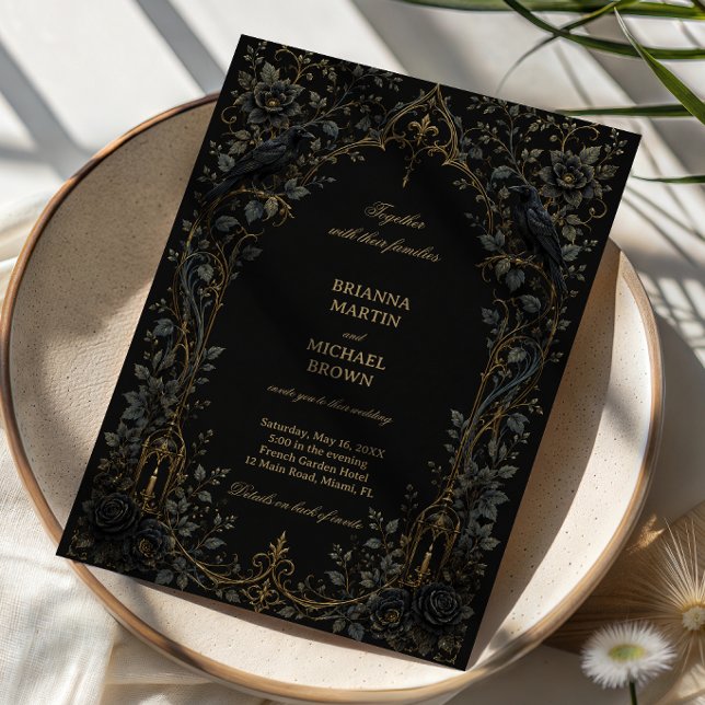 Invitación Cuervo gótico oscuro (Subido por el creador)