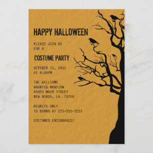 Invitación Cuervos del fiesta el de Halloween