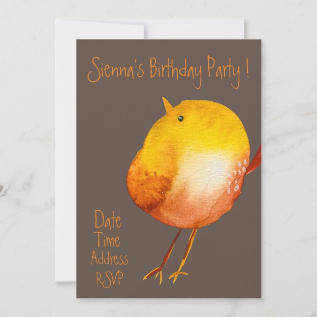 Invitación Cuesta acuarela colorida fiesta de cumpleaños (Anverso)