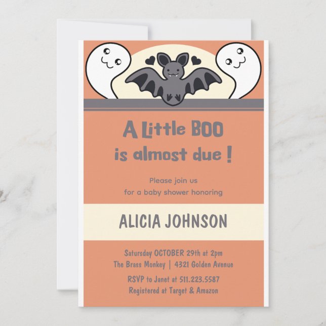 Invitación Cuesta Halloween Bebé ducha (Anverso)