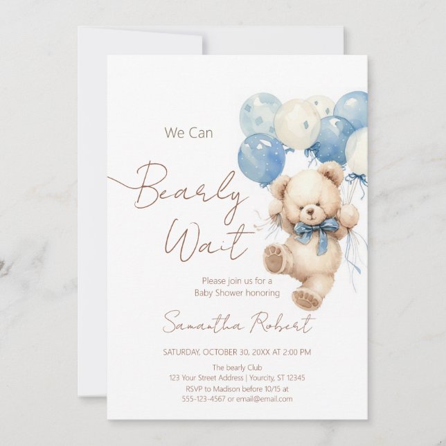 Invitación Cuesta que podemos esperar a Baby Shower (Anverso)