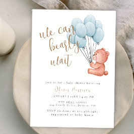 Invitación Cuesta que podemos esperar a Baby Shower con globo