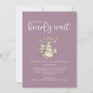 Invitación Cuesta Que Podemos Esperar A Dusty Purple Baby Sho