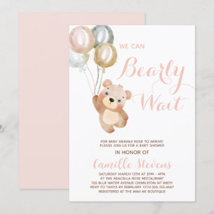 Invitación Cuesta que podemos esperar al Chica de Baby Shower