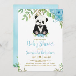 Invitación Cuidad de color de agua de oso azul Baby Shower