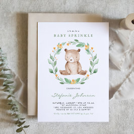 Invitación Cuidada acuarela Bear Woodland Baby Sprinkle